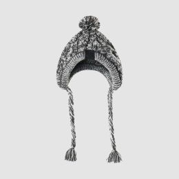 Fur Ball Warm And Windproof Fluffy Ball Knitting Method Dog Fighting Hat (Option: Grey-L)